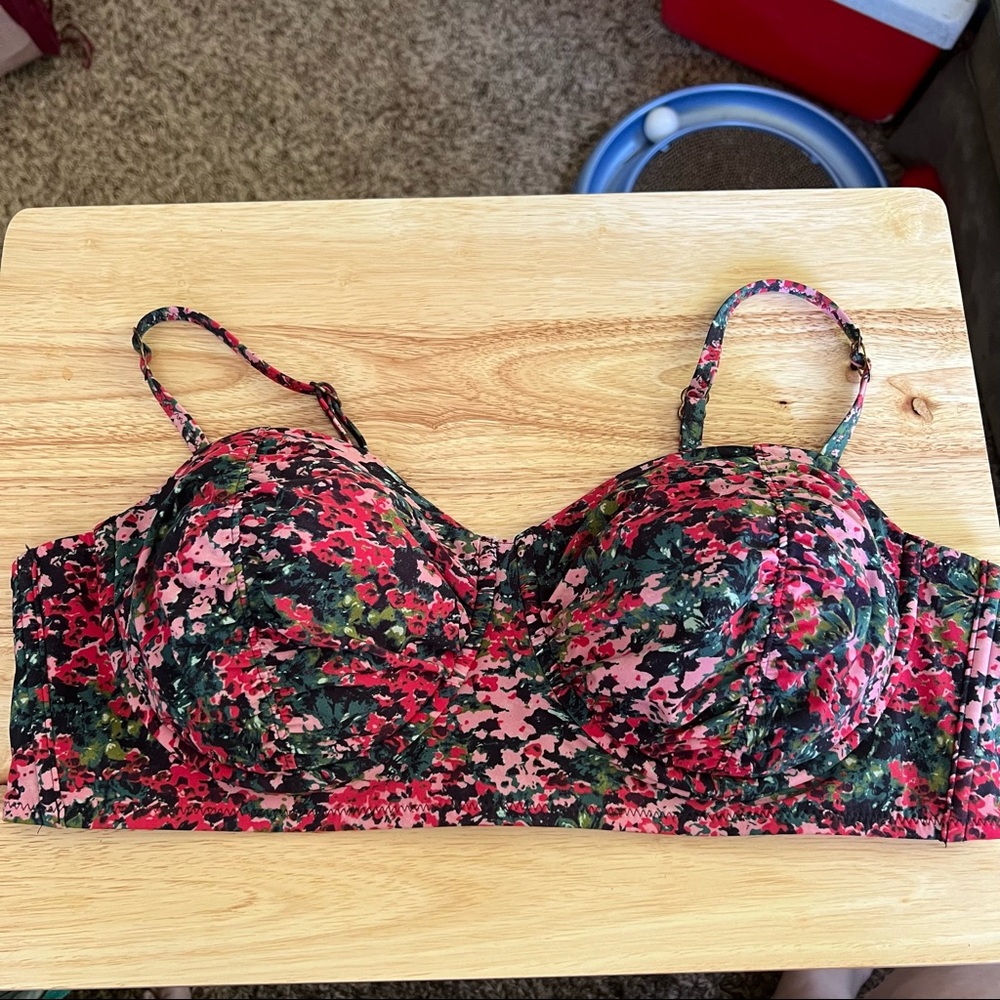 Women’s Lands’ End Floral Bikini Top